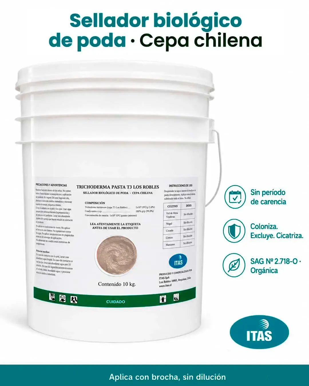 Pasta poda cicatrizante biológica — cepa chilena T3 10kg
