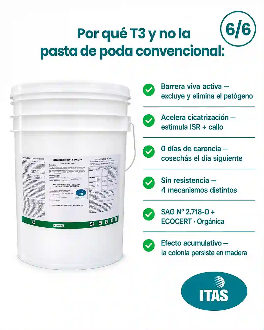 Ventajas de Trichoderma Pasta frente a sellador convencional — barrera viva, cicatrización rápida y efecto acumulativo